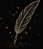Quill feather used for poetry and creative writing